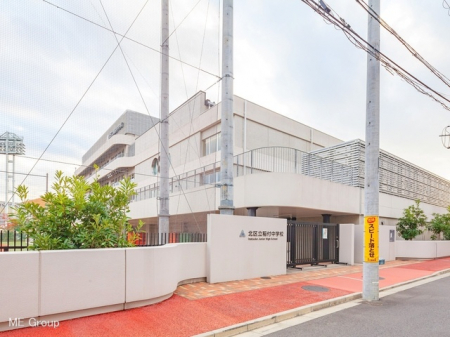 周辺環境　中学校 300m 北区立稲付中学校