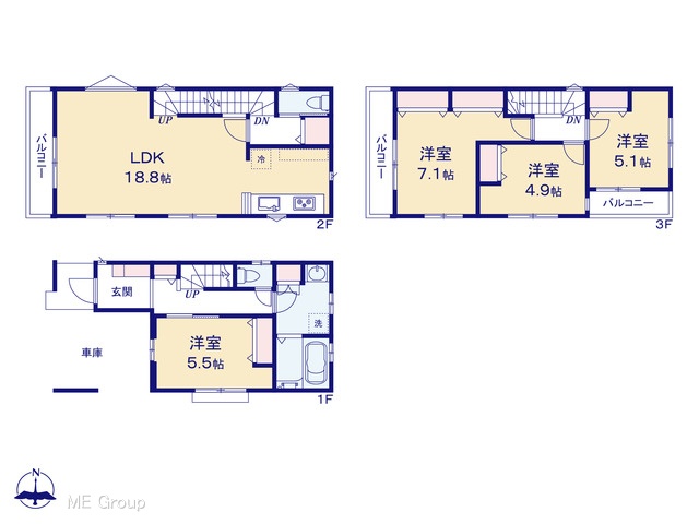 越谷市相模町1丁目 新築一戸建て 全1棟 埼玉県越谷市相模町1丁目｜3,280万円の新築一戸建て｜分譲住宅や新築物件｜エムイーPLUS城東株式会社